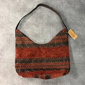 Gold Coast Woven Geometric Tapestry Style Shoulder Bag